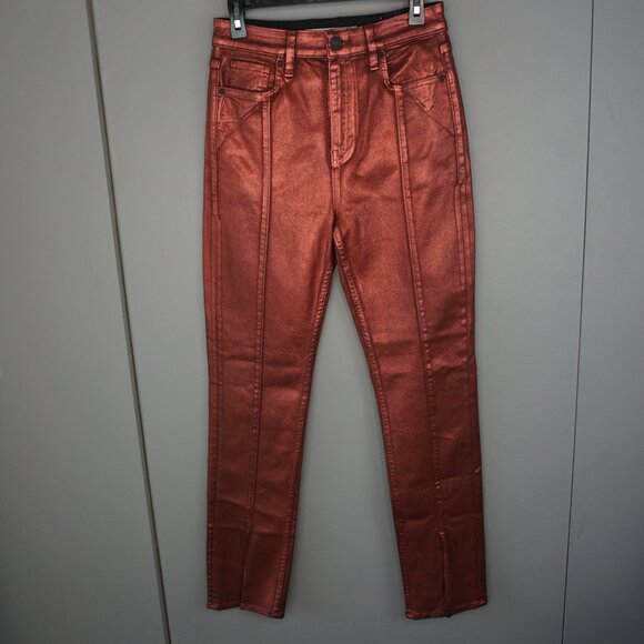 New HUDSON Jeans Harlow Ultra High-Rise Cigarette Jeans Cinnamon Glitter size 27 - Picture 3 of 16